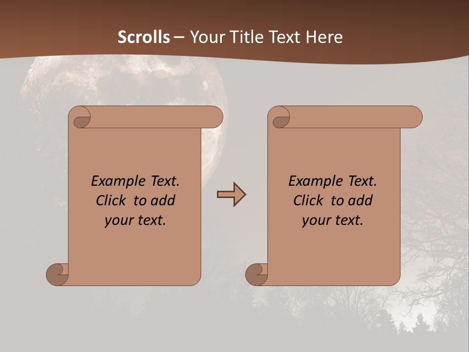 A Full Moon With Trees In The Background PowerPoint Template