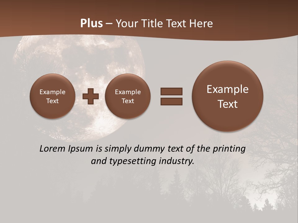A Full Moon With Trees In The Background PowerPoint Template