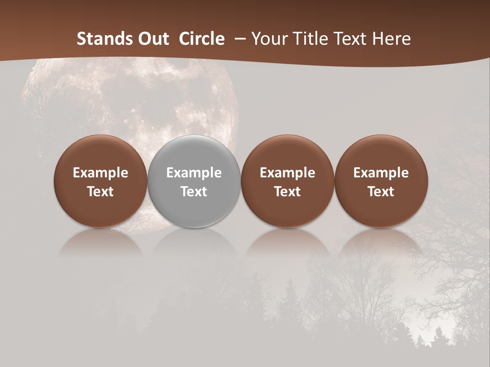 A Full Moon With Trees In The Background PowerPoint Template