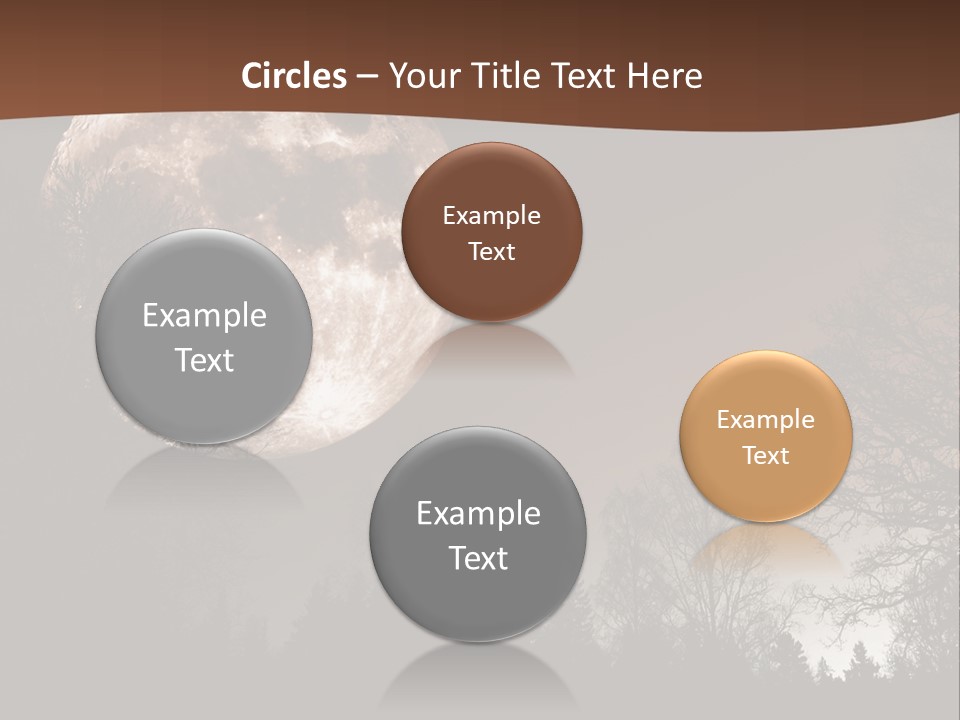 A Full Moon With Trees In The Background PowerPoint Template