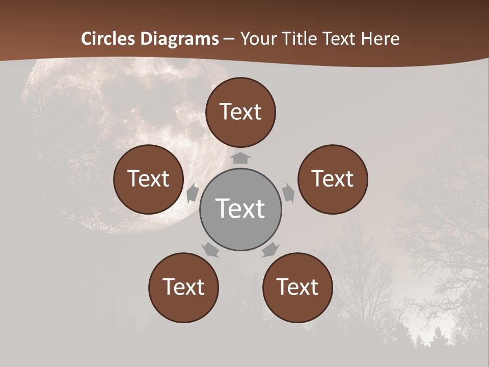 A Full Moon With Trees In The Background PowerPoint Template