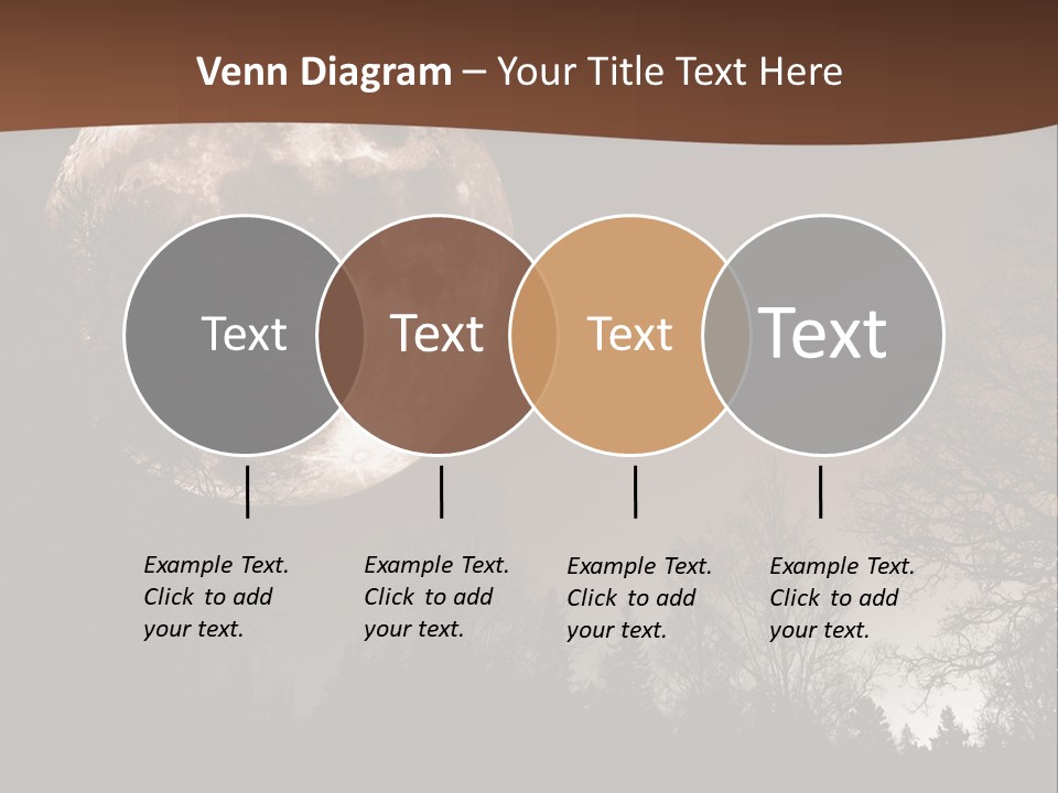 A Full Moon With Trees In The Background PowerPoint Template
