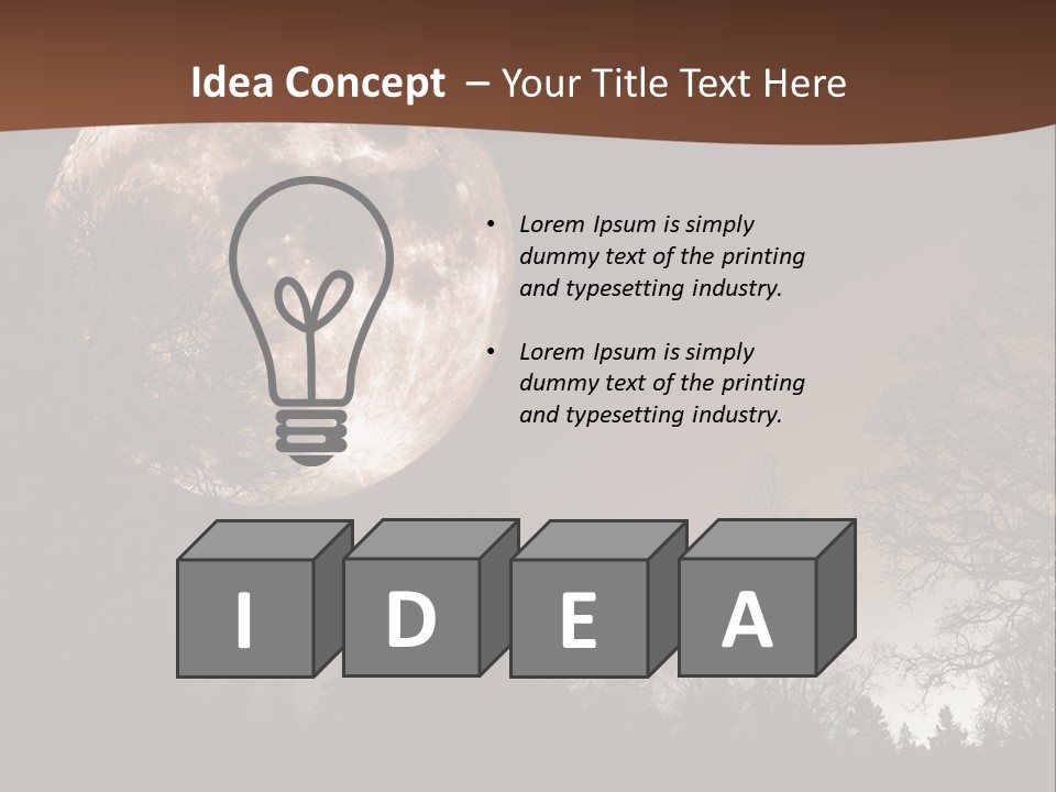 A Full Moon With Trees In The Background PowerPoint Template