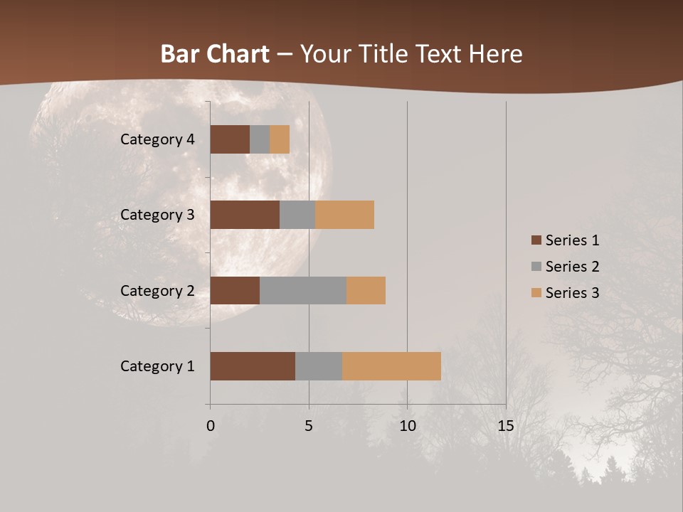 A Full Moon With Trees In The Background PowerPoint Template