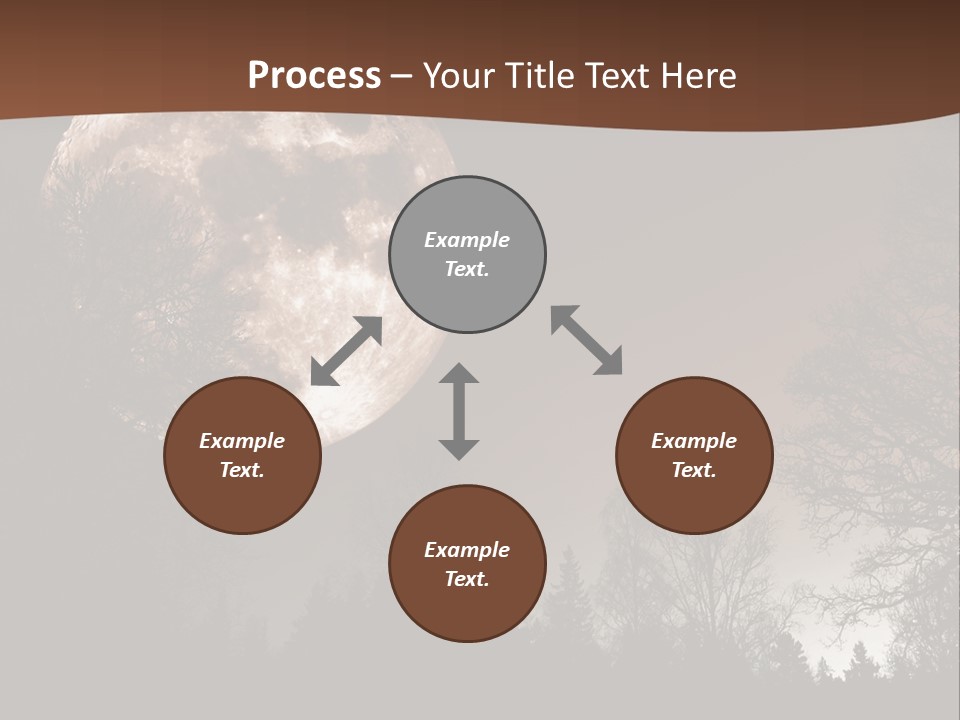 A Full Moon With Trees In The Background PowerPoint Template