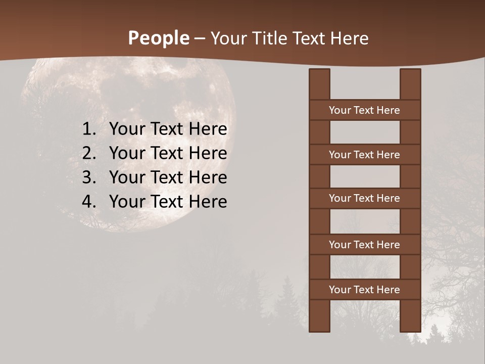 A Full Moon With Trees In The Background PowerPoint Template