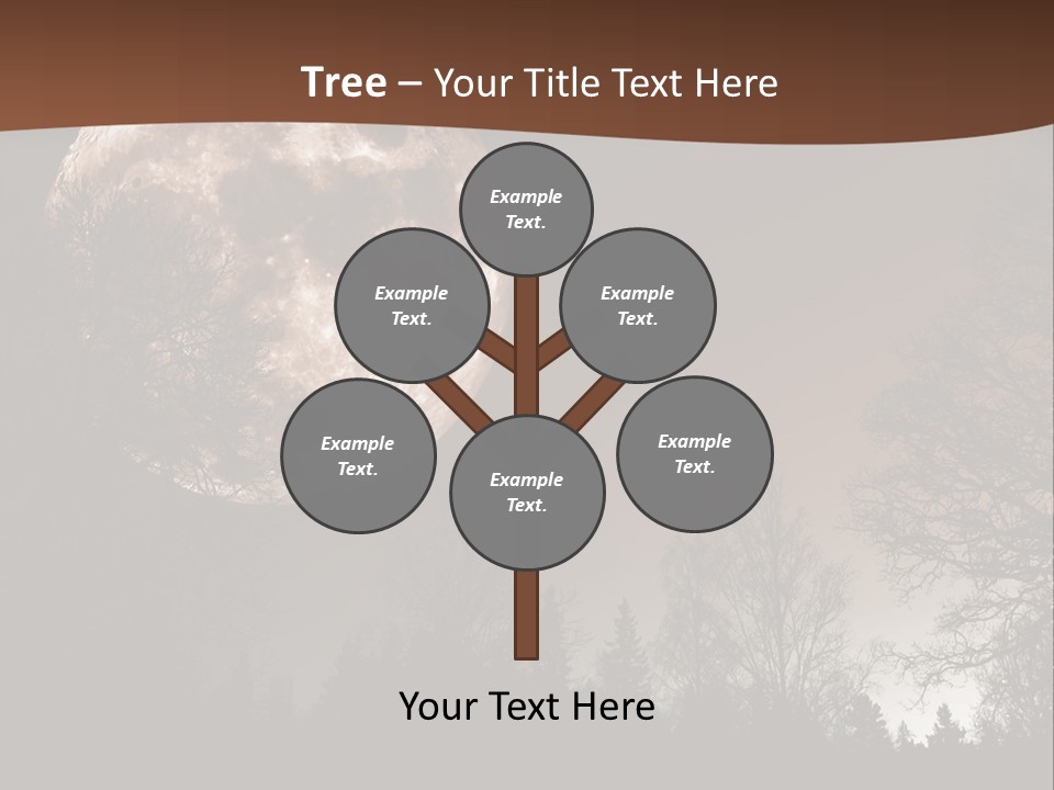 A Full Moon With Trees In The Background PowerPoint Template