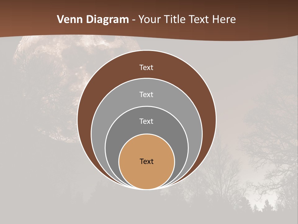 A Full Moon With Trees In The Background PowerPoint Template