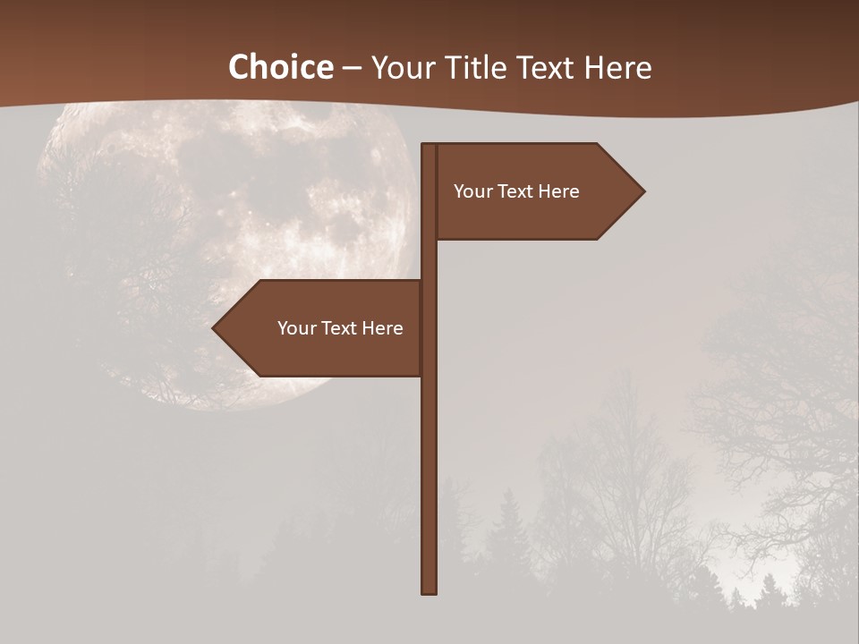 A Full Moon With Trees In The Background PowerPoint Template