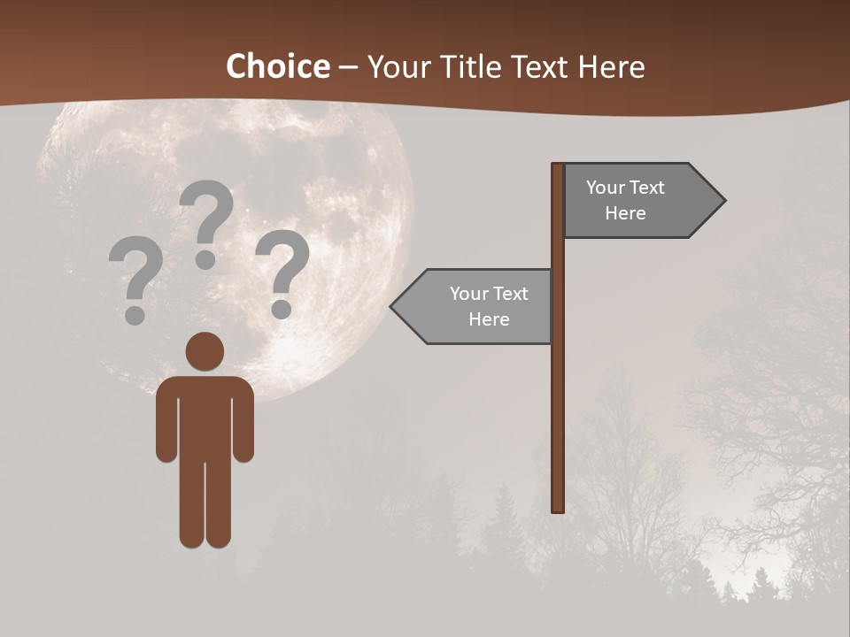 A Full Moon With Trees In The Background PowerPoint Template