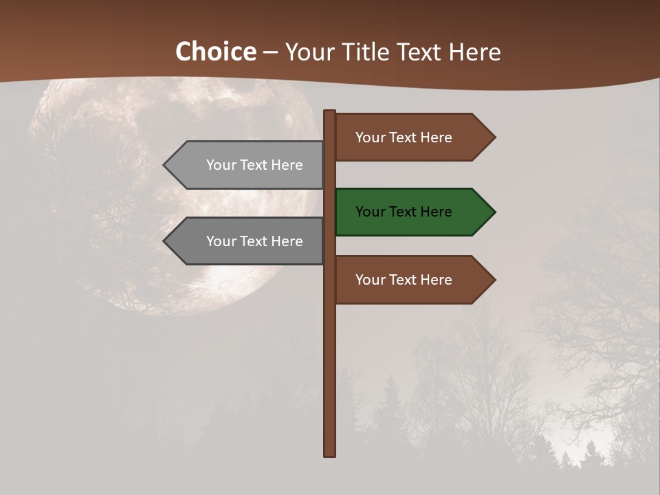 A Full Moon With Trees In The Background PowerPoint Template