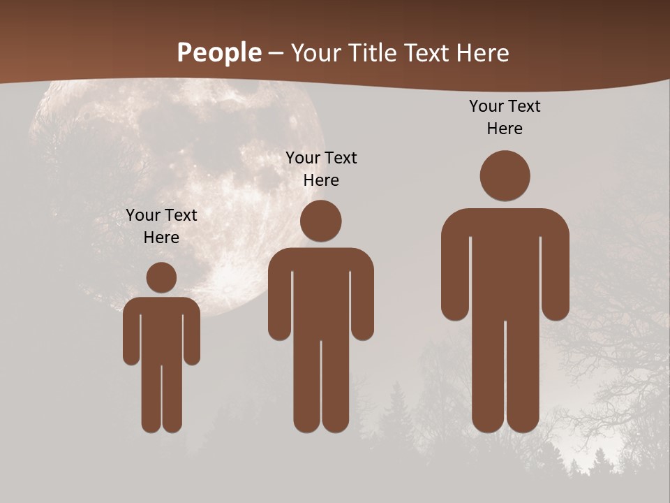 A Full Moon With Trees In The Background PowerPoint Template