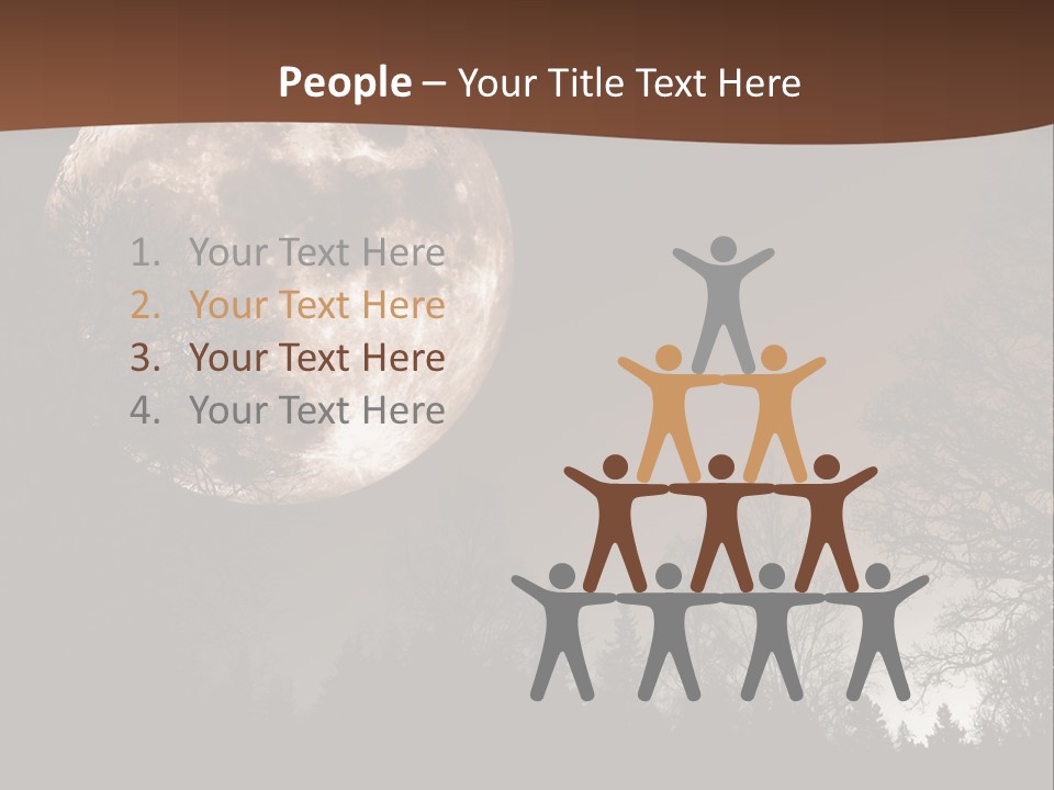 A Full Moon With Trees In The Background PowerPoint Template