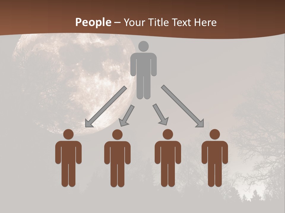 A Full Moon With Trees In The Background PowerPoint Template