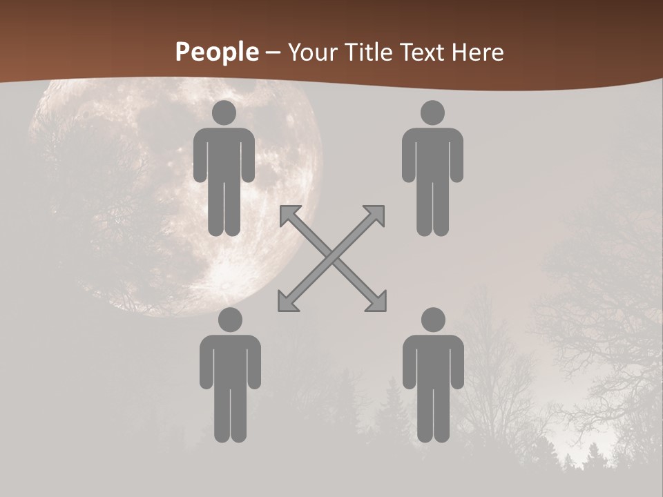 A Full Moon With Trees In The Background PowerPoint Template