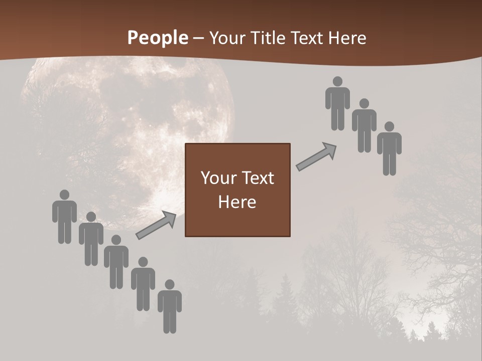 A Full Moon With Trees In The Background PowerPoint Template