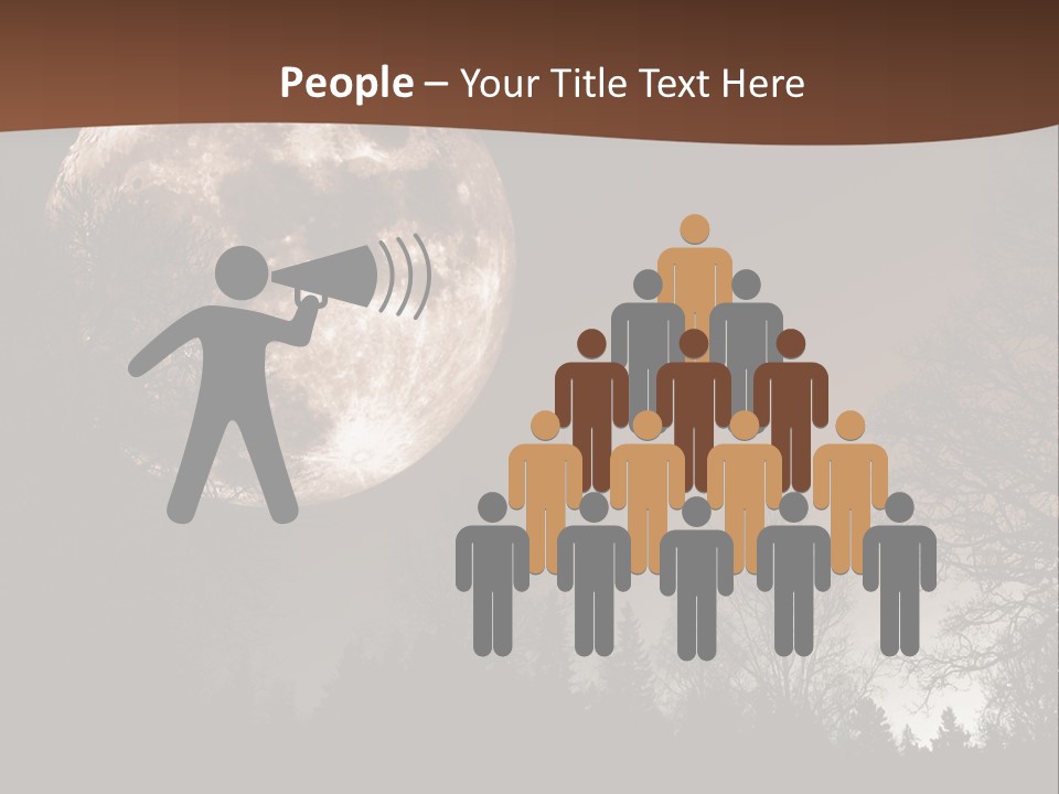 A Full Moon With Trees In The Background PowerPoint Template