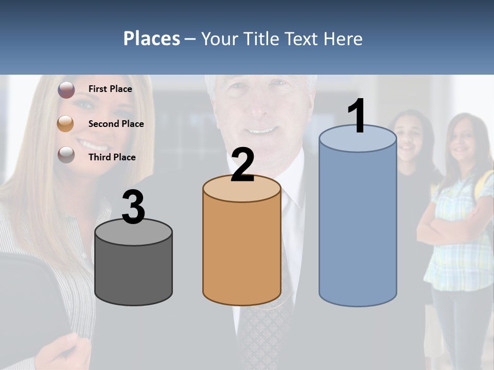 A Group Of People Standing In Front Of A Building PowerPoint Template