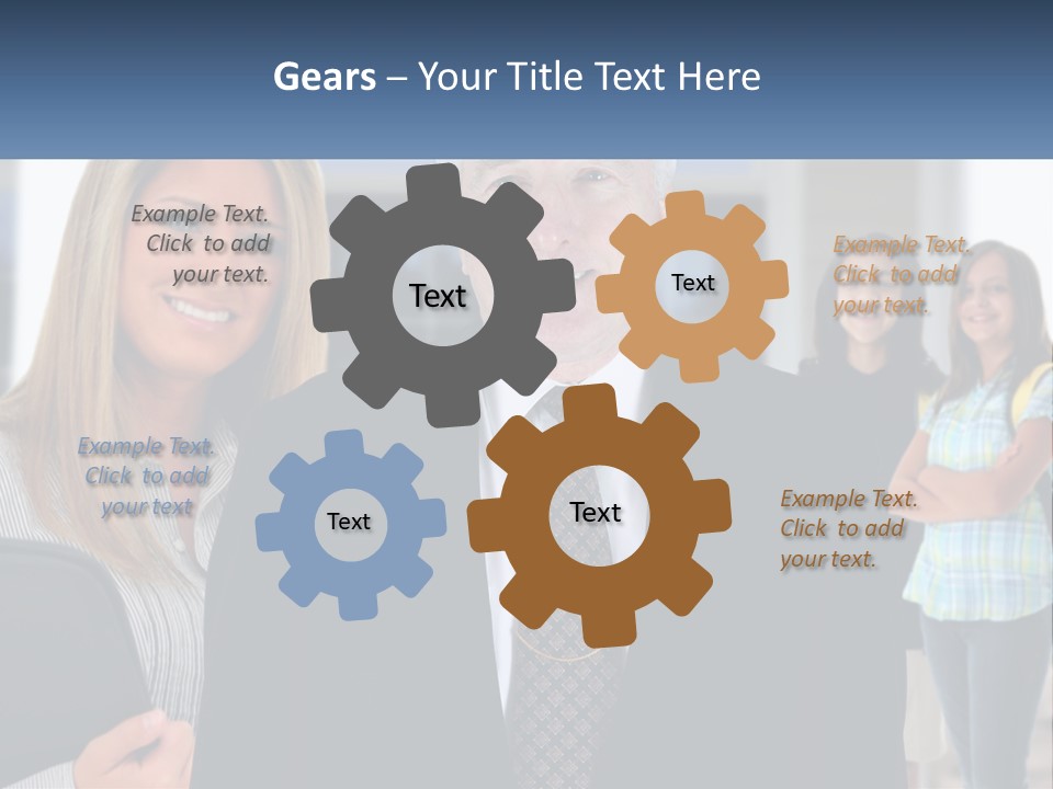 A Group Of People Standing In Front Of A Building PowerPoint Template