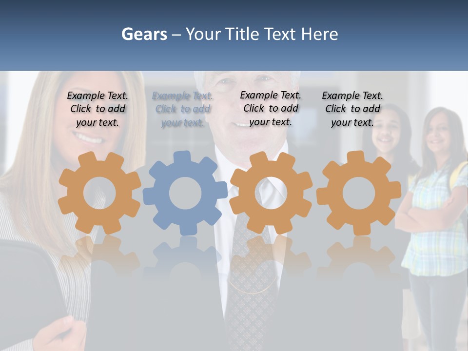 A Group Of People Standing In Front Of A Building PowerPoint Template