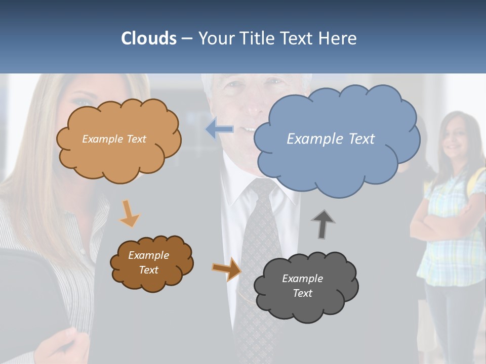 A Group Of People Standing In Front Of A Building PowerPoint Template
