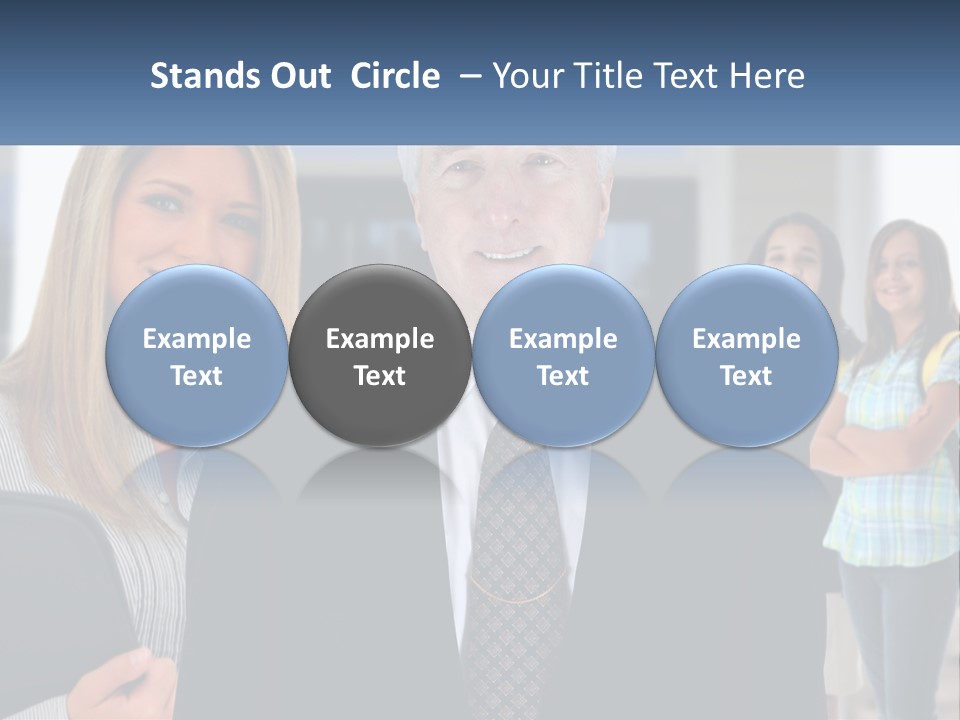 A Group Of People Standing In Front Of A Building PowerPoint Template