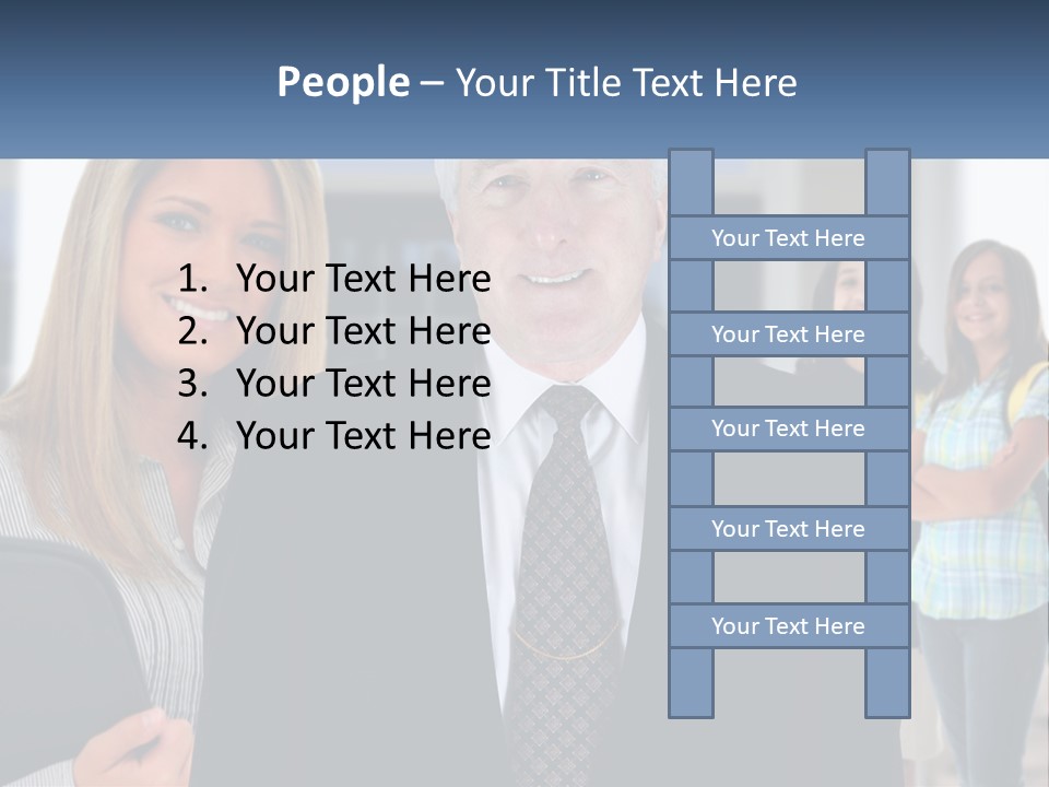 A Group Of People Standing In Front Of A Building PowerPoint Template