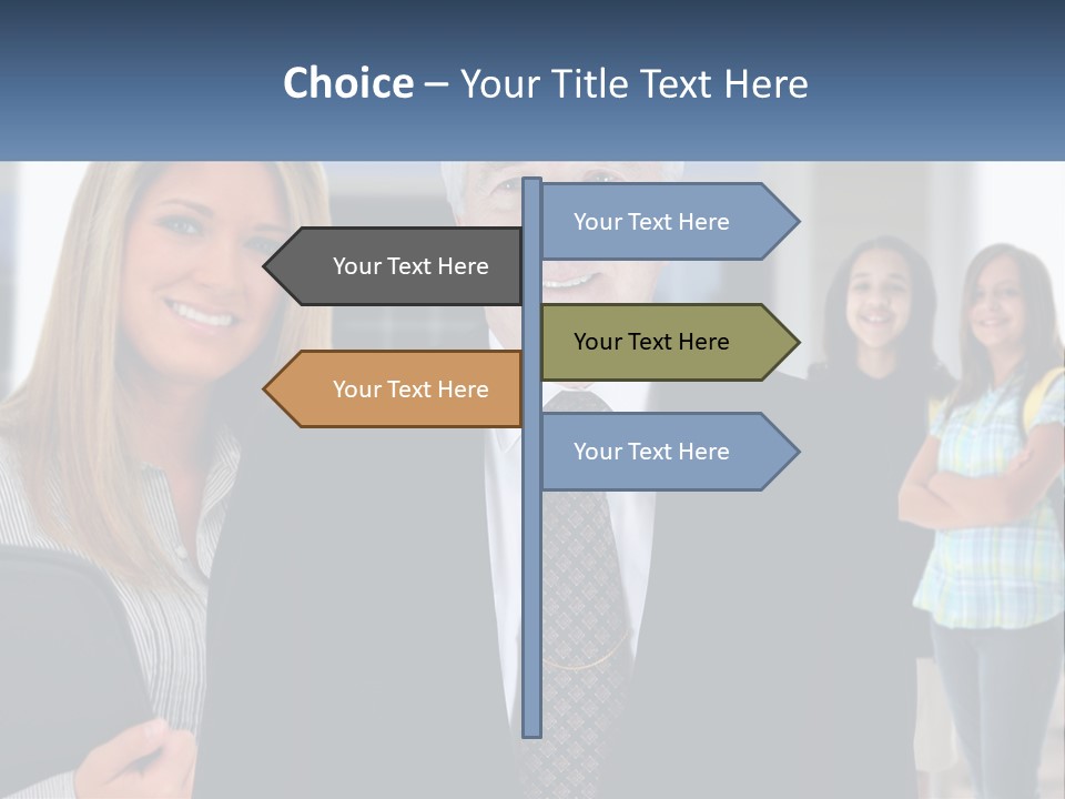 A Group Of People Standing In Front Of A Building PowerPoint Template