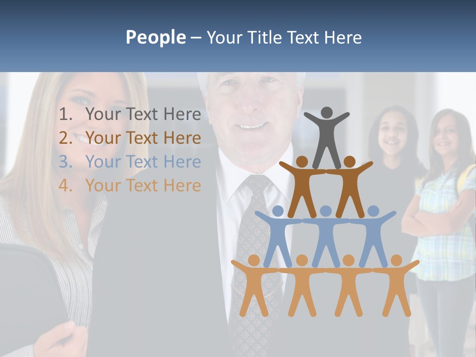 A Group Of People Standing In Front Of A Building PowerPoint Template