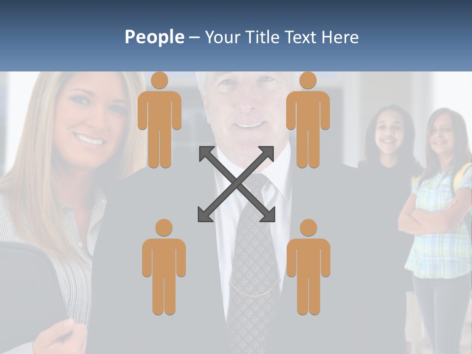 A Group Of People Standing In Front Of A Building PowerPoint Template