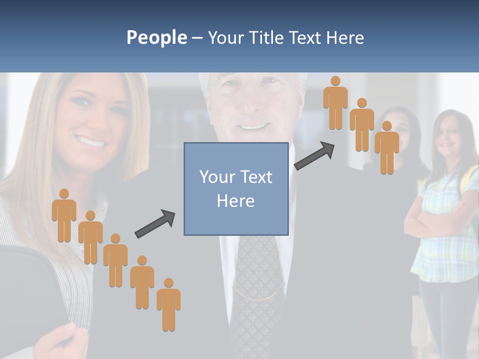 A Group Of People Standing In Front Of A Building PowerPoint Template