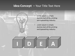 A Man Handing A Trophy To A Little Boy PowerPoint Template