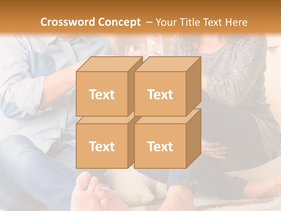 A Man And A Woman Sitting On The Floor With Boxes In The Background PowerPoint Template