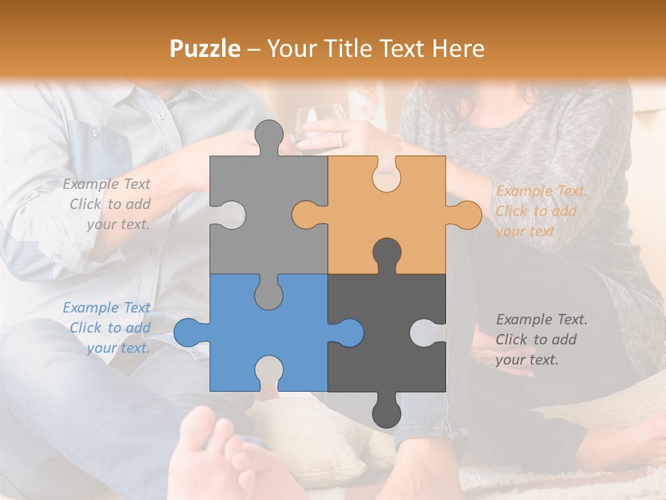 A Man And A Woman Sitting On The Floor With Boxes In The Background PowerPoint Template