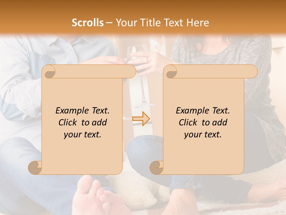 A Man And A Woman Sitting On The Floor With Boxes In The Background PowerPoint Template