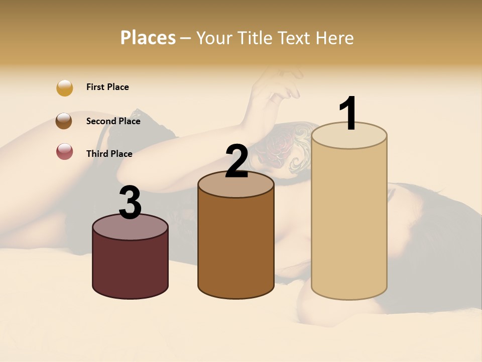 A Woman In Lingerie Smoking A Cigarette PowerPoint Template