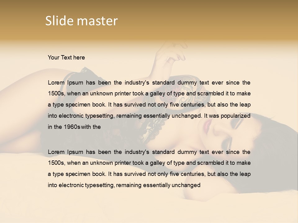 A Woman In Lingerie Smoking A Cigarette PowerPoint Template