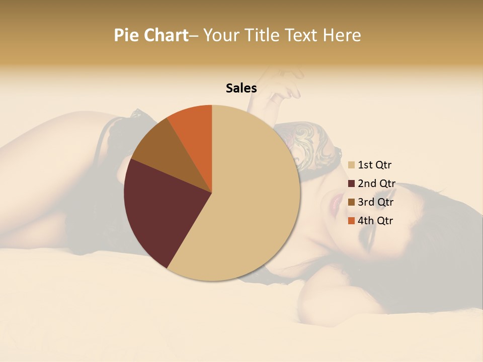 A Woman In Lingerie Smoking A Cigarette PowerPoint Template