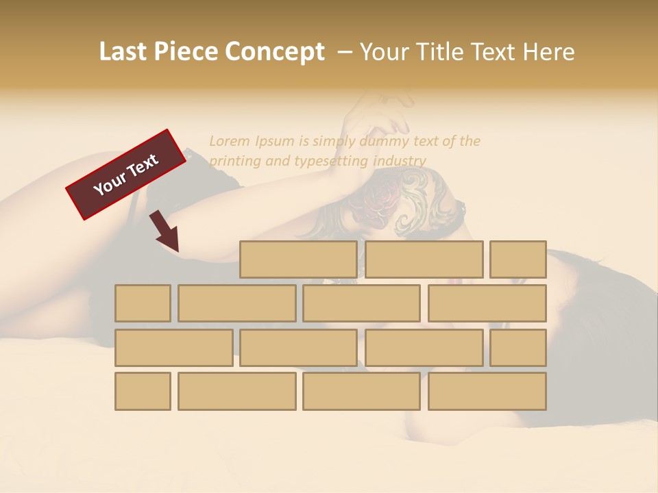 A Woman In Lingerie Smoking A Cigarette PowerPoint Template