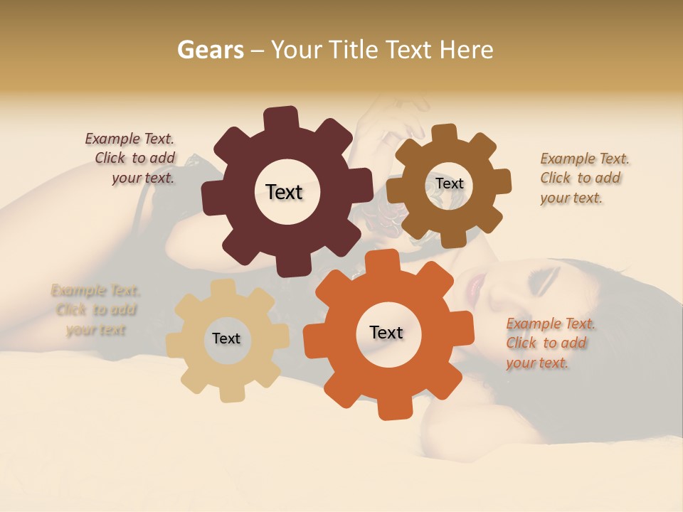 A Woman In Lingerie Smoking A Cigarette PowerPoint Template