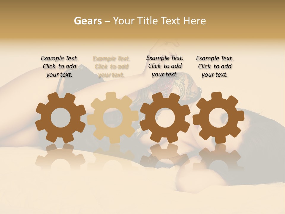 A Woman In Lingerie Smoking A Cigarette PowerPoint Template