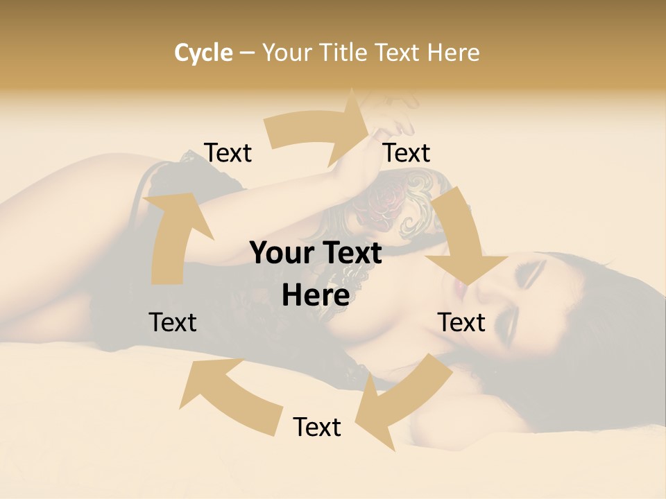 A Woman In Lingerie Smoking A Cigarette PowerPoint Template