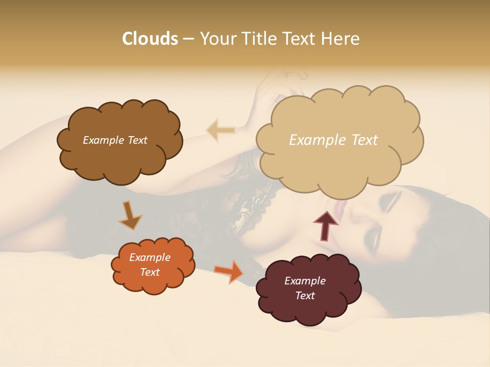 A Woman In Lingerie Smoking A Cigarette PowerPoint Template