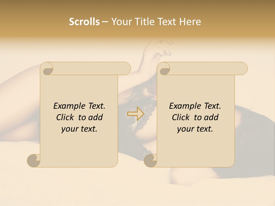 A Woman In Lingerie Smoking A Cigarette PowerPoint Template