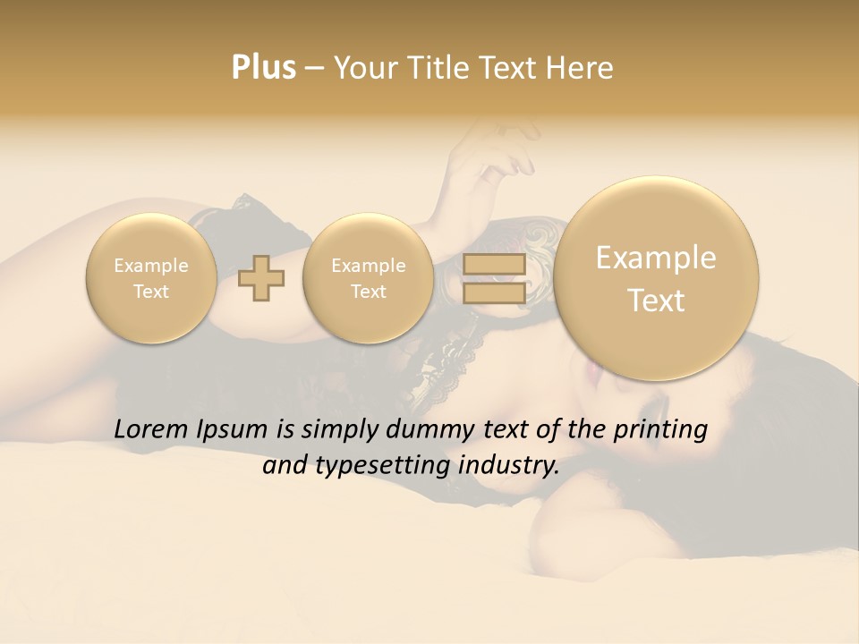 A Woman In Lingerie Smoking A Cigarette PowerPoint Template