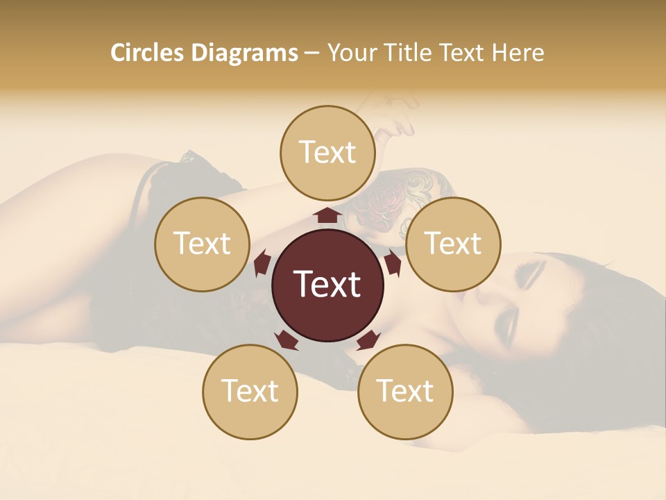 A Woman In Lingerie Smoking A Cigarette PowerPoint Template