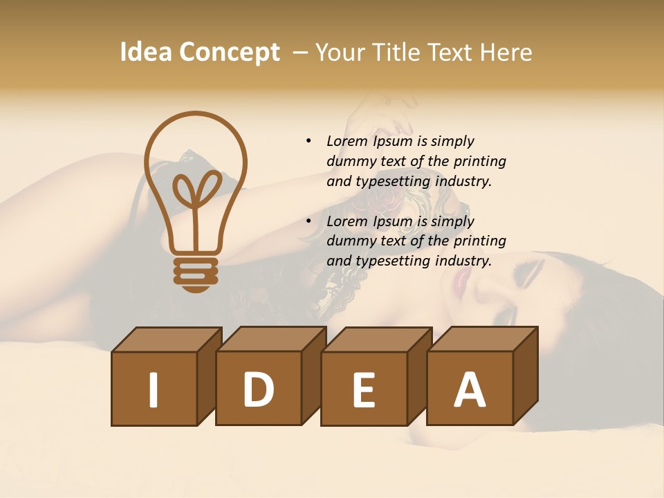 A Woman In Lingerie Smoking A Cigarette PowerPoint Template