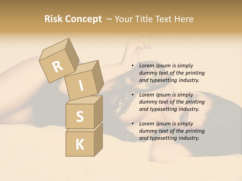 A Woman In Lingerie Smoking A Cigarette PowerPoint Template