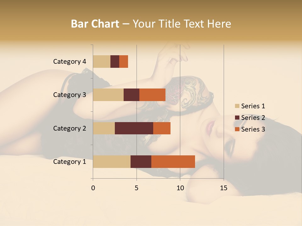 A Woman In Lingerie Smoking A Cigarette PowerPoint Template