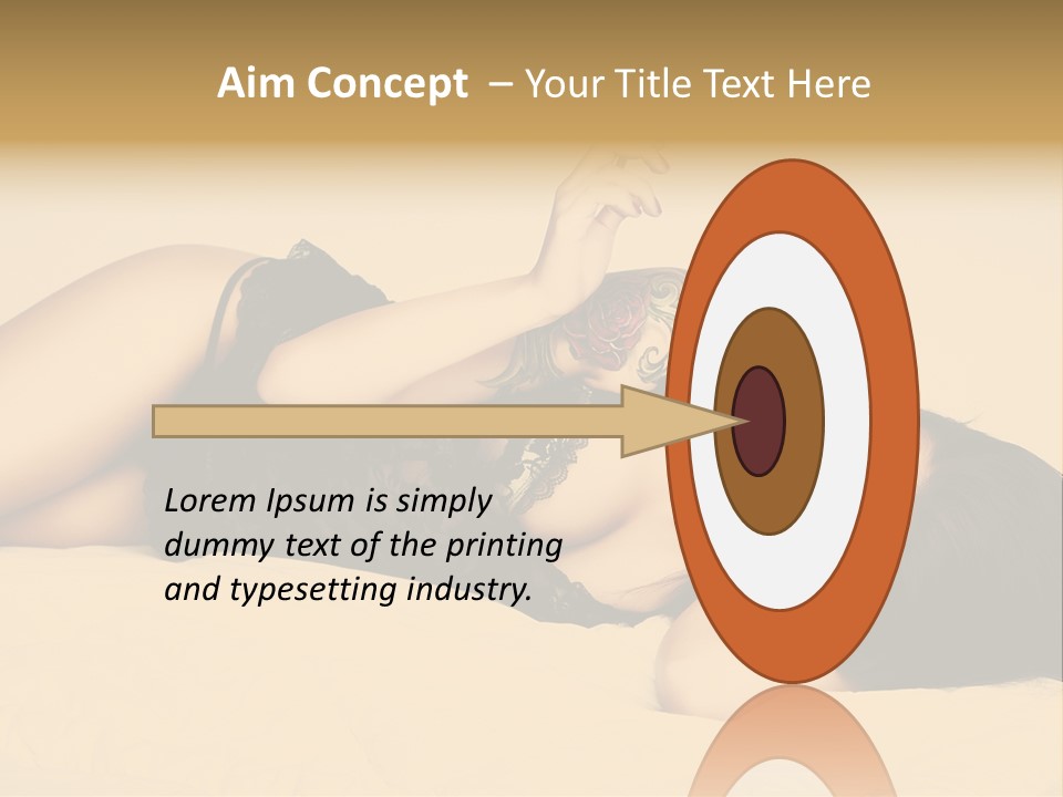 A Woman In Lingerie Smoking A Cigarette PowerPoint Template